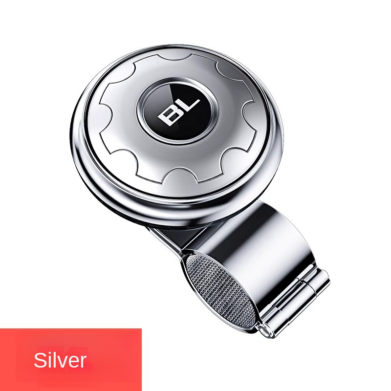 Bola giratoria de refuerzo para volante de coche, perilla giratoria de rodamiento, mango de potencia, accesorios universales para automóviles, Kit de ahorro de trabajo: Plata