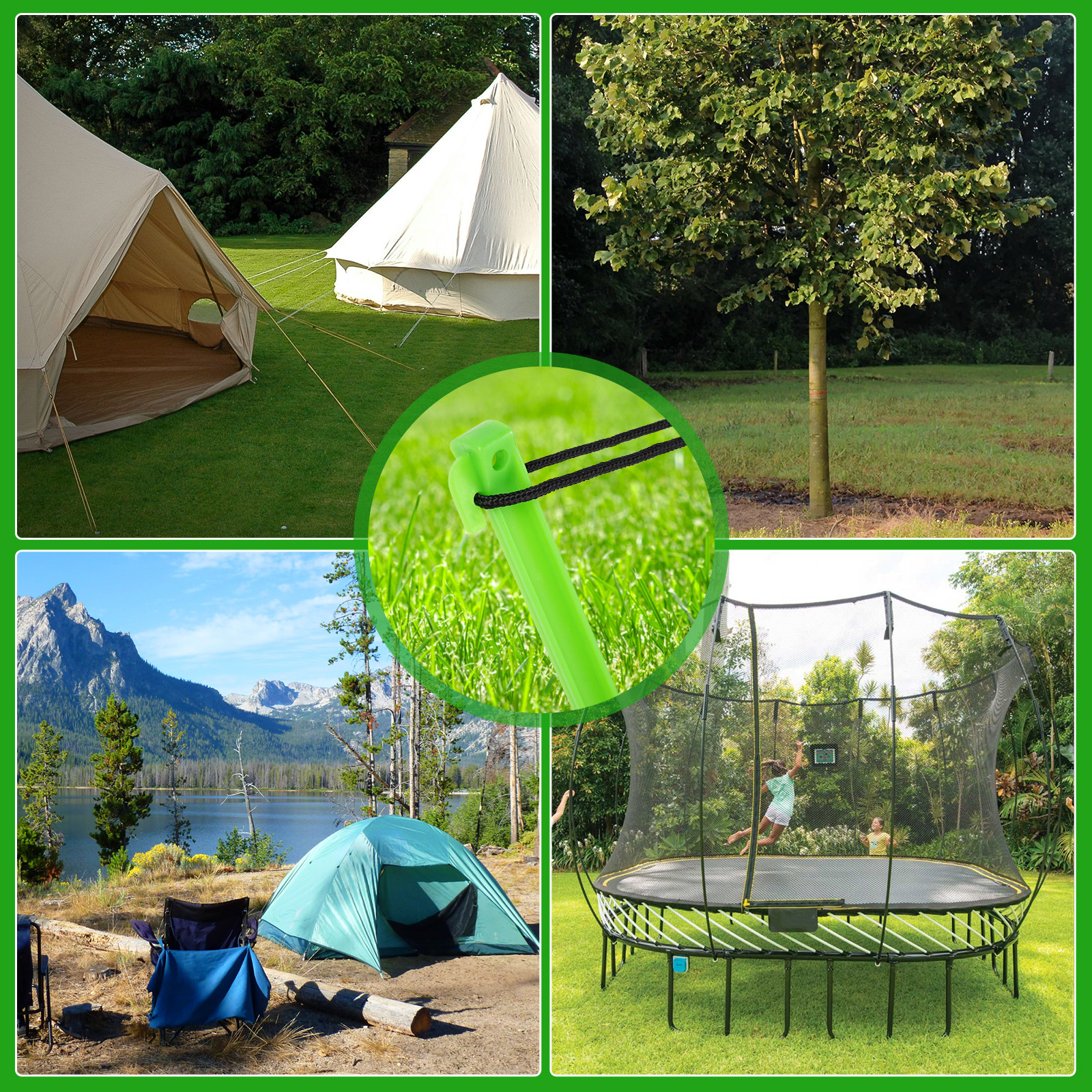 3 stk. træpælssæt, støtte til lænende træ, 12 tommer træpælsankersæt til ungt træ til haveplantereparation