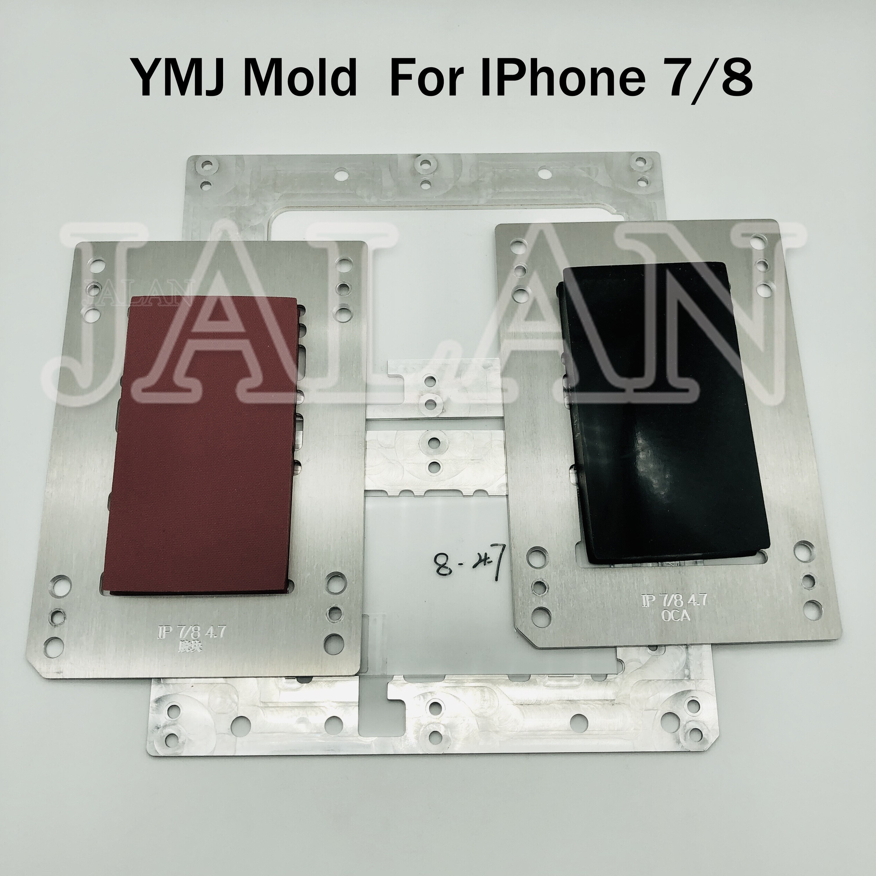 YMJ – moule de stratification pour iphone 7 8 6sp 6s 6 plus, en verre, film polarisant, avec LCD, caoutchouc oca