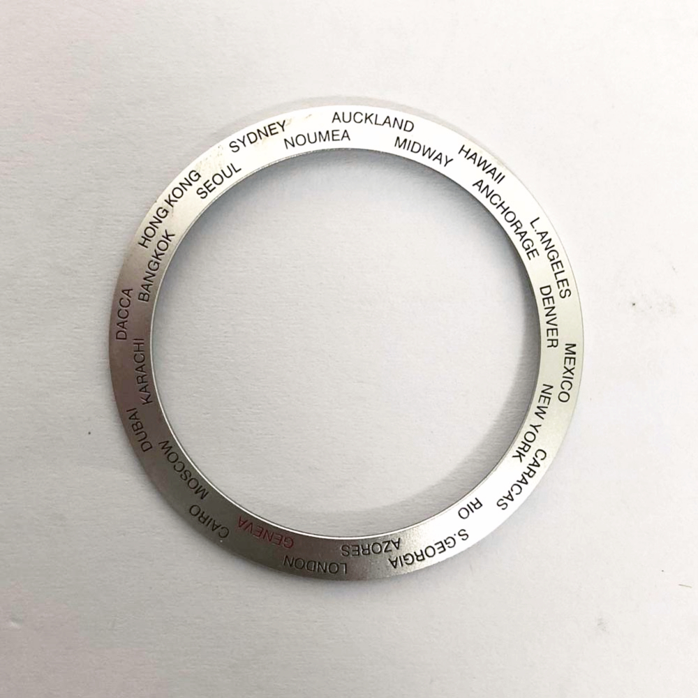 38mm Keramik Uhr Lünette Englisch Außenring neue Uhr Modifikation Zubehör: Schwarz