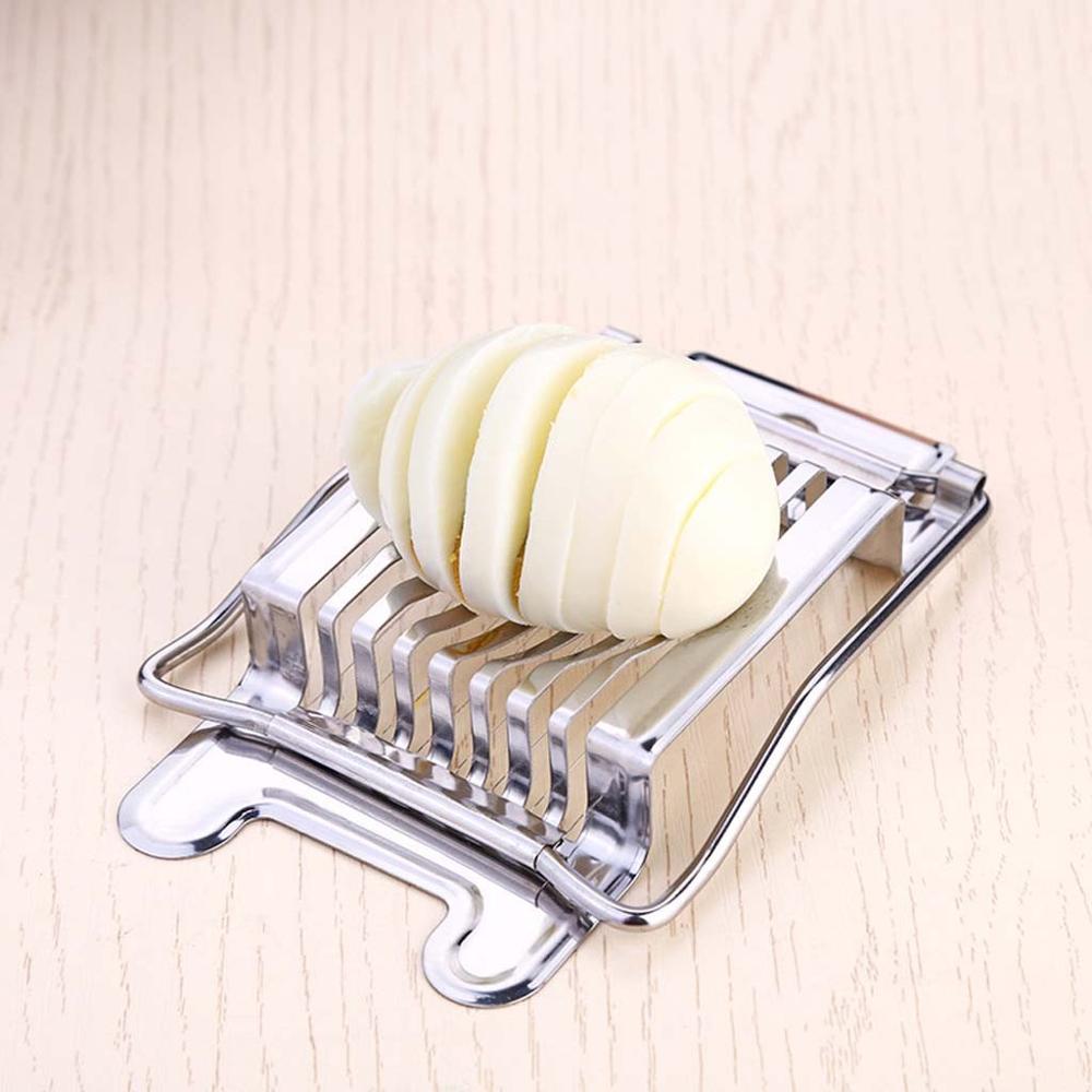 Egg Slicer Stainless Steel Kitchen Restaurant Boiled Eggs Slicers Multipurpose Stainless Steel Wire Egg Gadget Egg Cutter