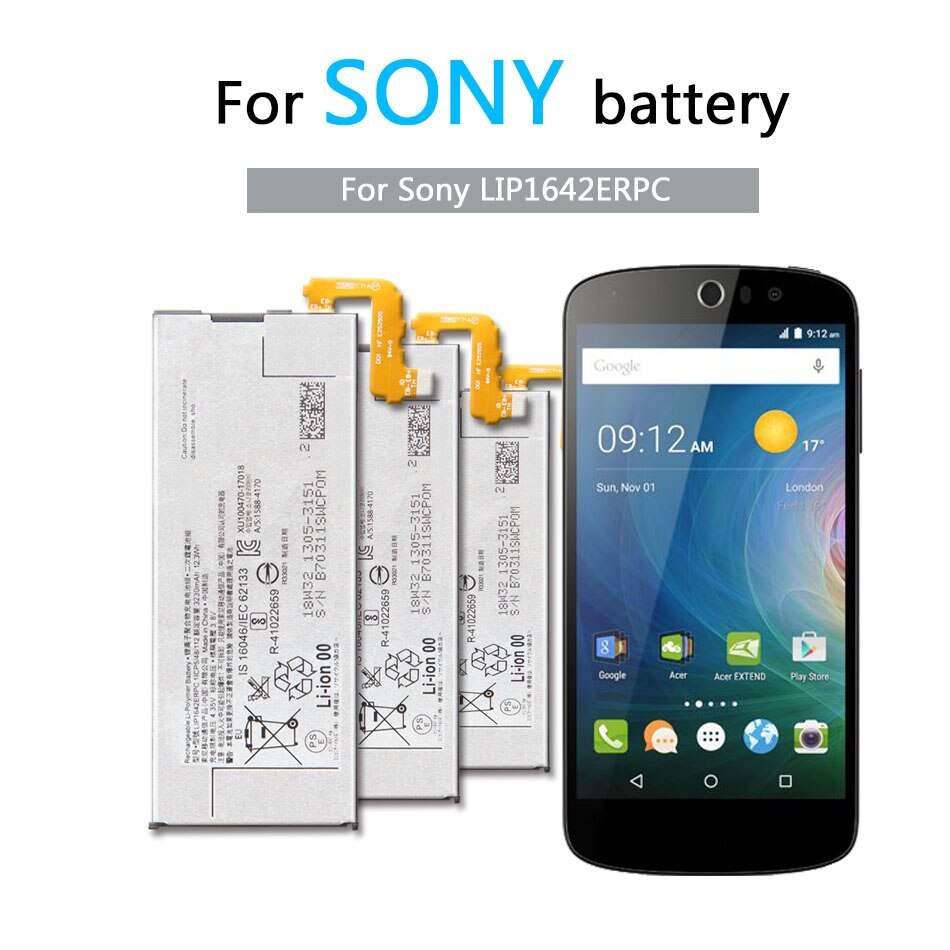 Batterie Lippe1642ERPC Für SONY Xperia XZ Prämie G8142 XZP G8142 G8141 Echtem Telefon Batterie 3230mAh