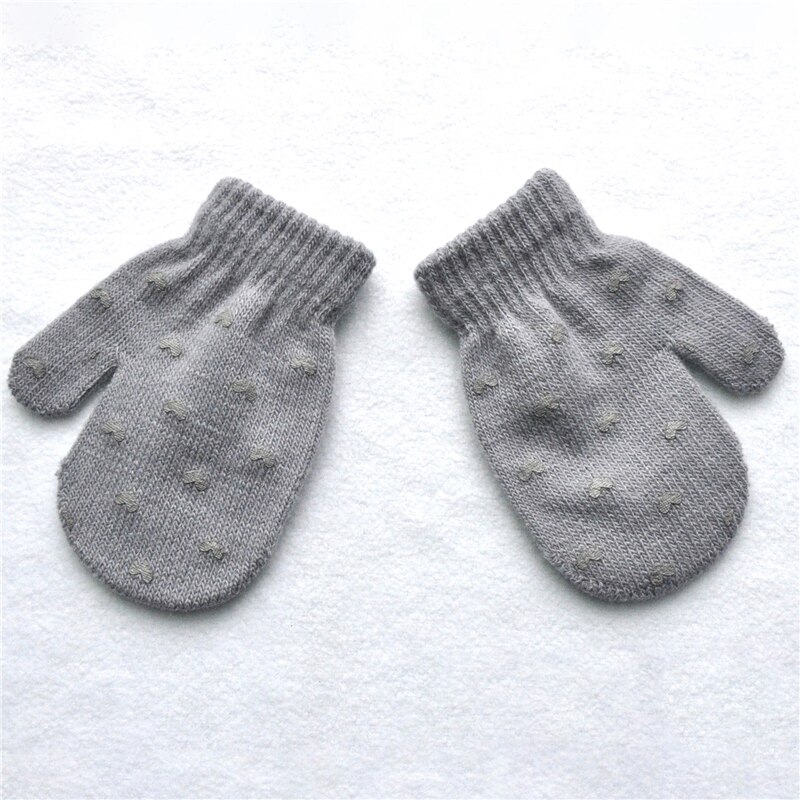 1 Paar Leuke Dot Ster Hart Patroon Wanten Jongens Meisjes Zachte Breien Warme Handschoenen Voor Kinderen Kids