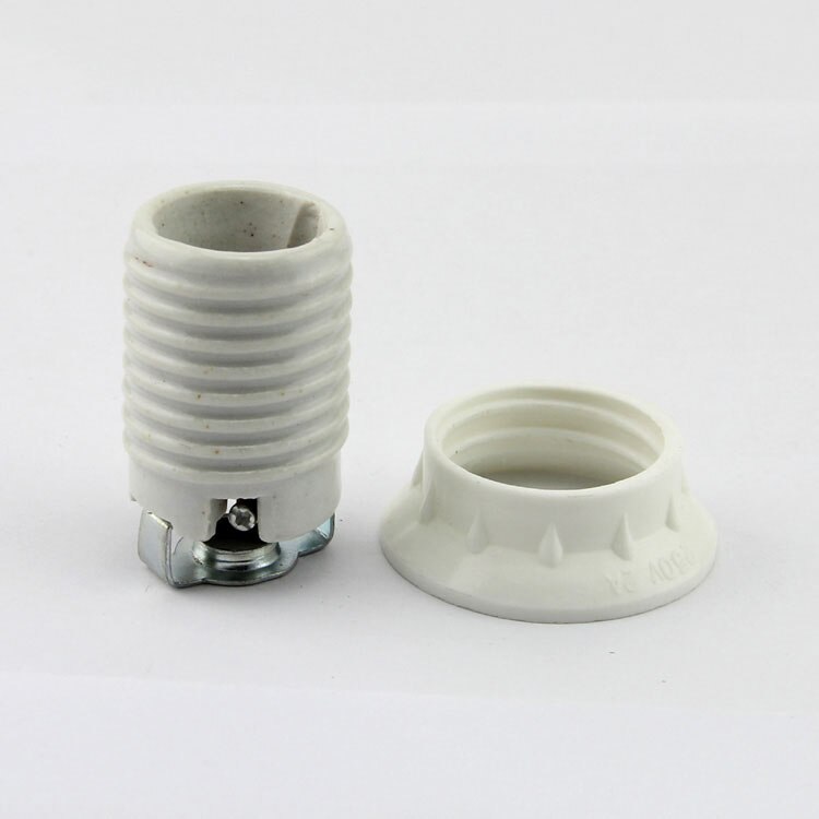 Screwe 14 e27 keramik porcelæn holder lyspæreholder til  e14 e27 med ring , 110v 220v