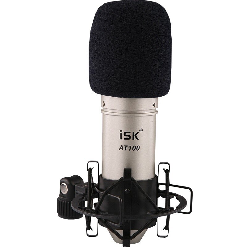 ISK AT100 Condenser Recording Cardioid Microphone Studio Performance Mic for computer with shock mount and cable