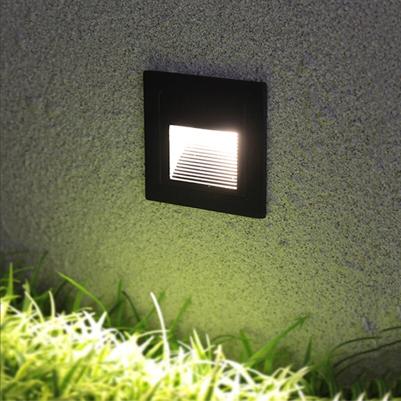 Utomhus led stegljus  ip65 aluminium inbäddad trappa hörnlampa vattentät infälld vägg trapplampa fotlampa
