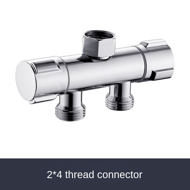 Water Divide Valve Washing Machine Faucet Current Divider One Divided into Two Double Union Tee into Two Output Angle Adapter: violet