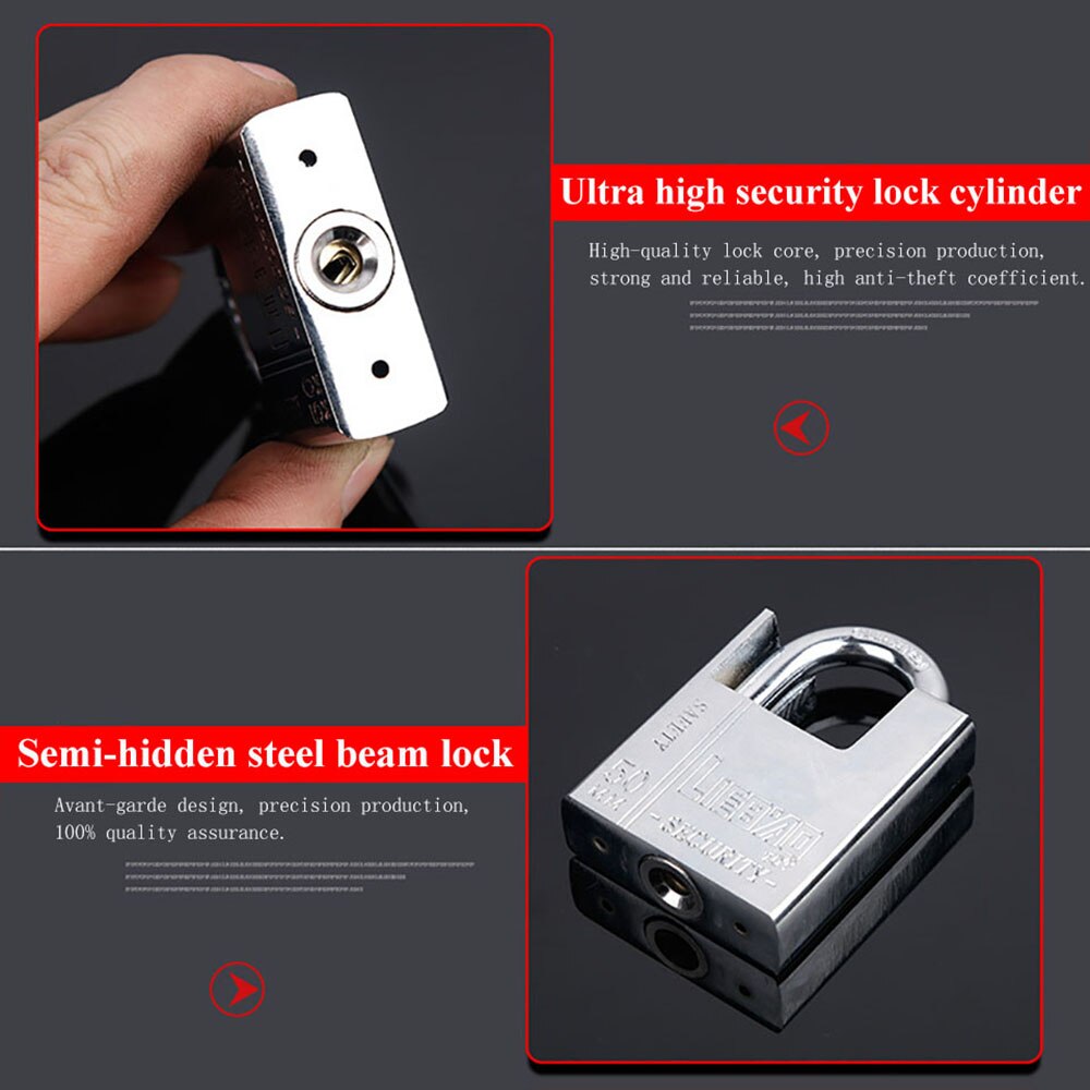 Candado con llave impermeable antioxidante, candado multifuncional, cerradura antirrobo Pry Door Lock desbloqueado Head Bloqueo de ventana