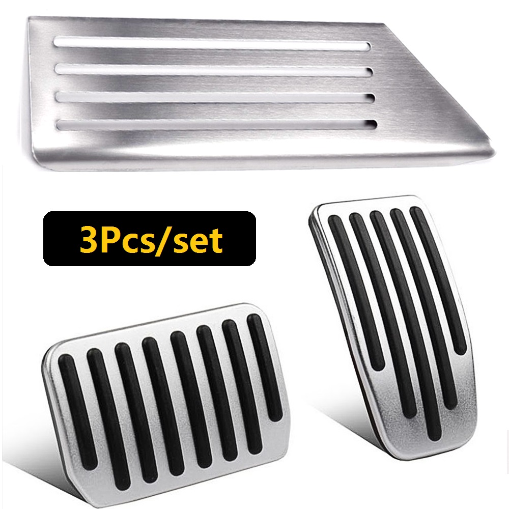For tesla modell 3 tilbehør aluminiumslegering fotpedal gass gass brems pedal hvile pedal pads matter deksel bil styling: 3 stk