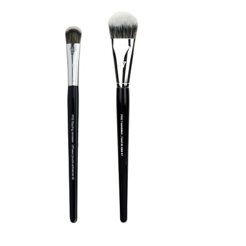 KSHBO 2 unids/set herramientas de maquillaje de belleza brocha para base 47 cabezal de escoba Base líquida reparación de sombra para mujeres brochas para Base facial