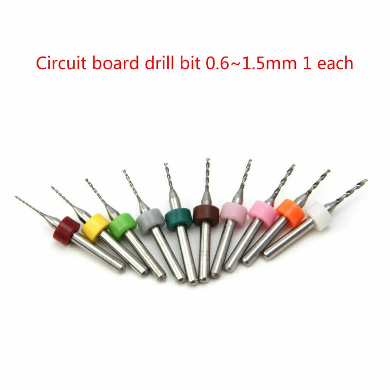 10 Stks/doos Harde Legering Pcb Boor Printplaat Micro Boor Bit Set Tool 0.6Mm-1.5Mm.