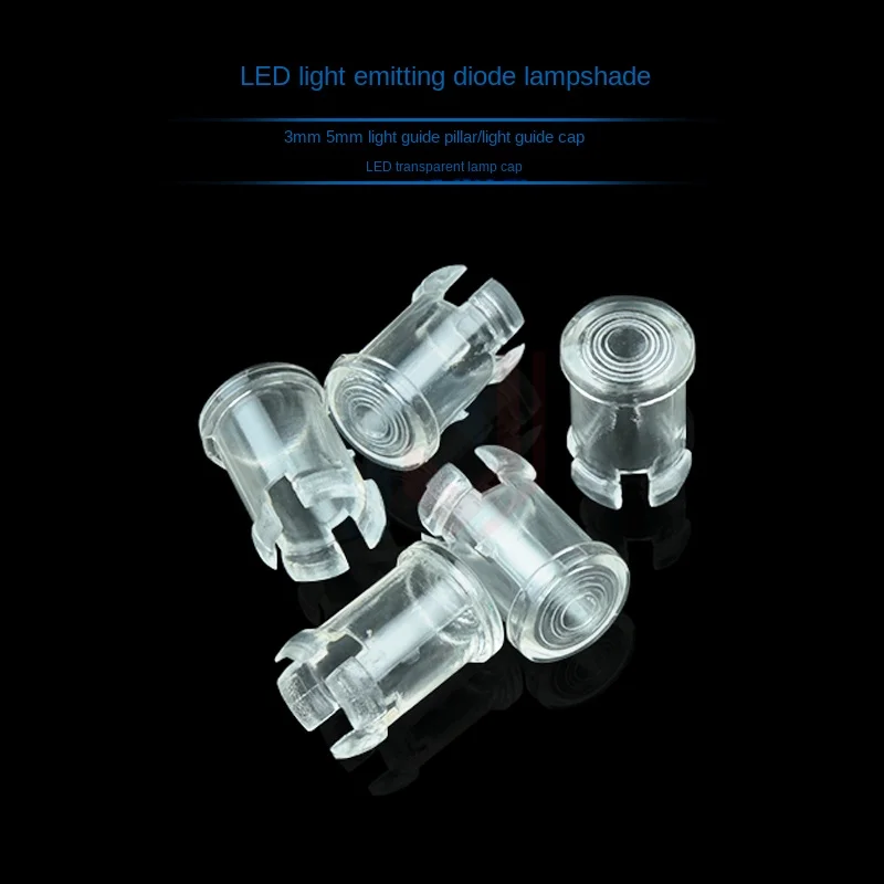 50 stks/partij 3MM 5mm LED Light Emitting Diode Lampenkap Lichtgeleider Lichtgeleider Cap Beschermhoes Led Transparante lamp Cap