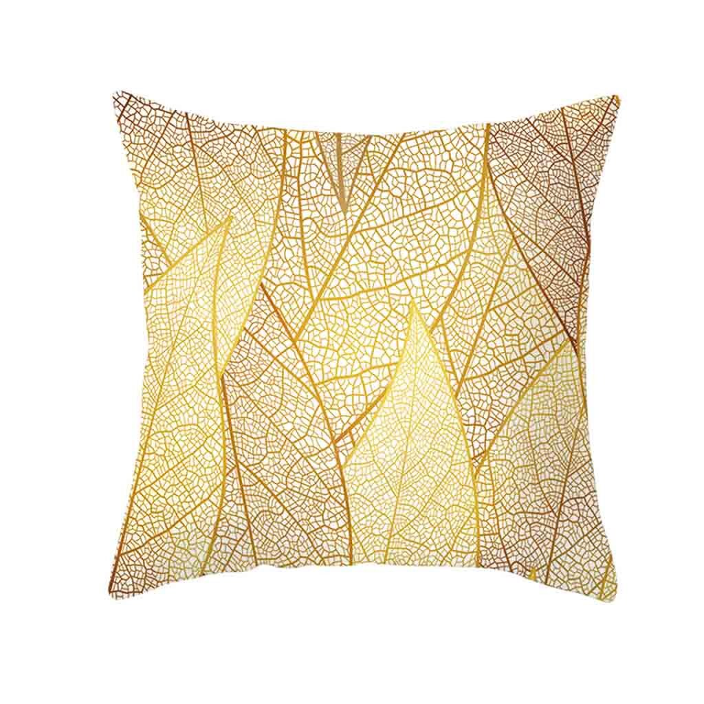 Pillow Case Gold Plant Printed Sofa Car Cushion Cover Home Decor Throw Pillowcase Bed Decoations poszewki na poduszki 45x45cm