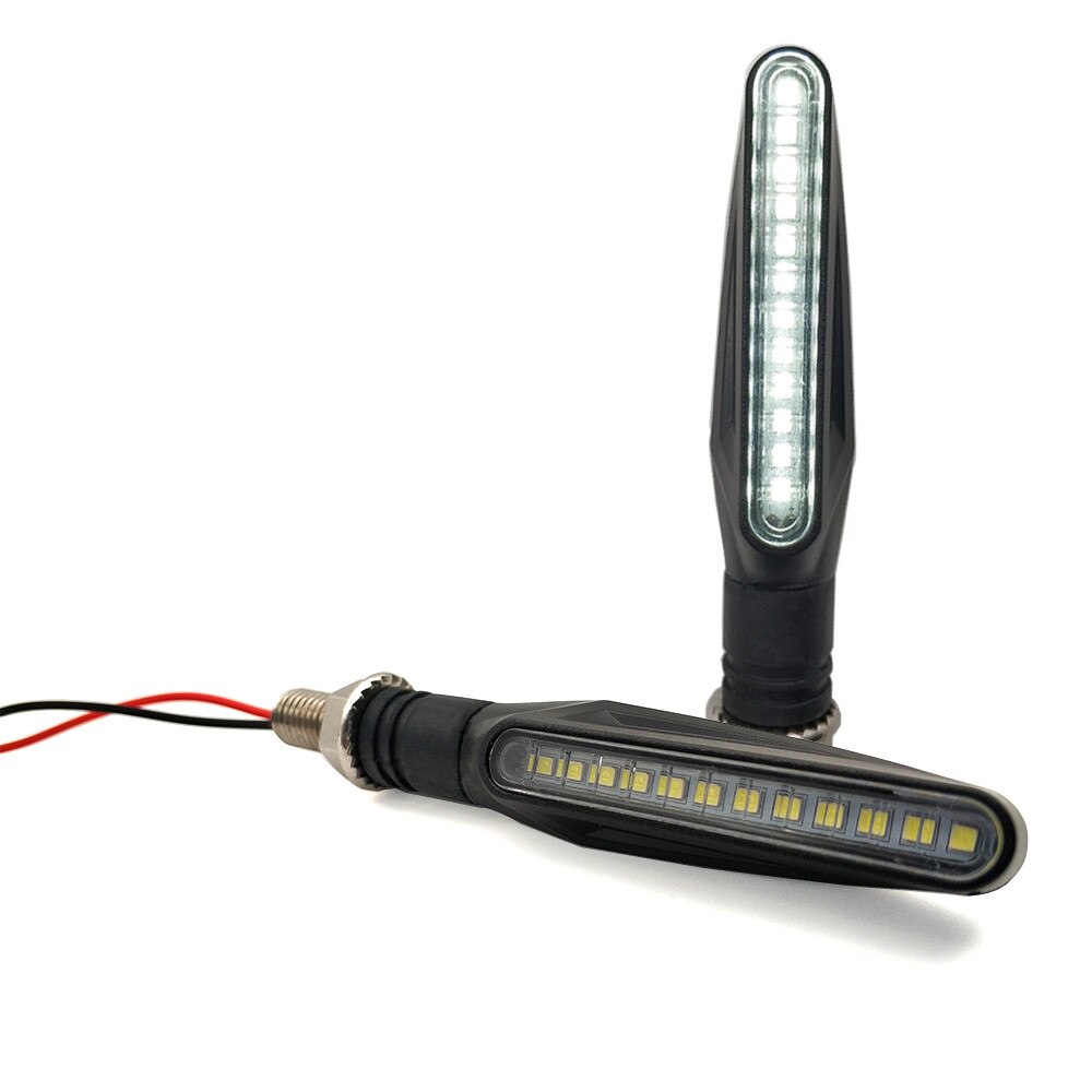 Clignotant LED universel pour motos, pour Kawasaki Z750 Z1000 Z650 Z900 Z800 Z250 Z300: White-a pair