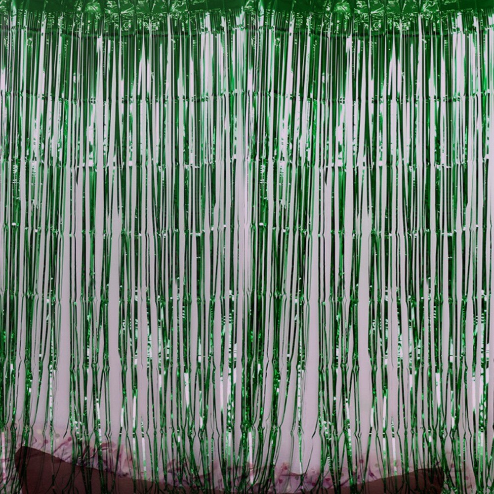 1 sæt 2m gardin fødselsdagsfest bryllup baggrund væg dekoration metal kvast diy fest dekoration