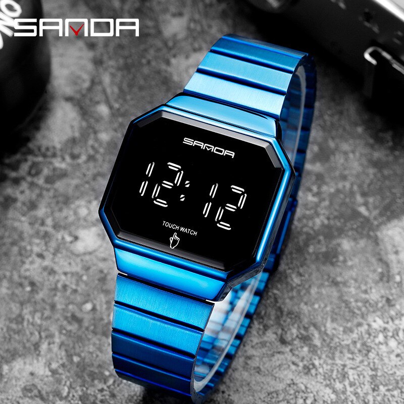 Business Heren Horloge Digitale Mode Kalender Waterdichte Mannelijke Polshorloge Relogio Masculino Casual Elektronische Horloge Reloj Hombre: Blue