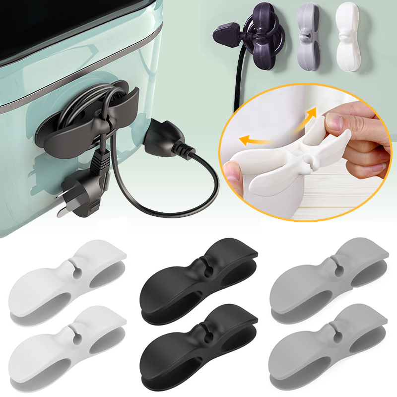 3-6 stk. ledningsoprulning til køkkenapparater, ledningsopruller, kabelhåndteringsklips, holder til airfryer, kaffemaskine, fiksering