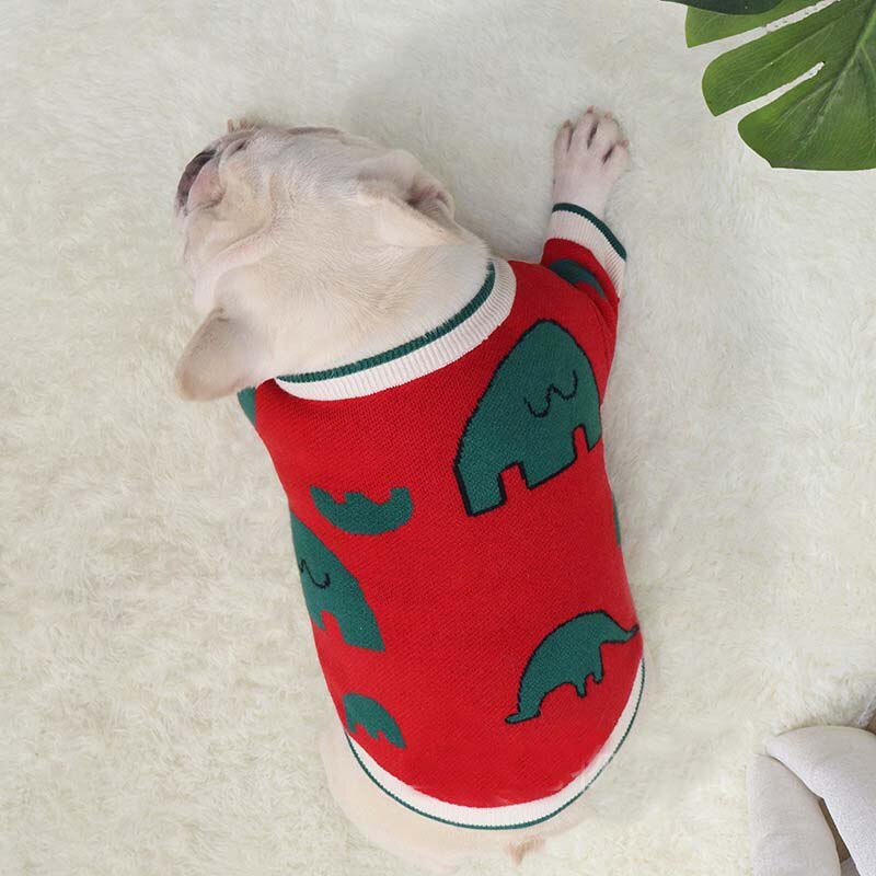 Pull bouledogue français, produit, automne et hiver, vêtements pour chiens, dessin animé, éléphant, corps court, gros chien