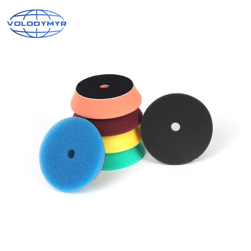 Volodymyr Polishing Pad Sponge Buffer Pads 4 Inch Buffing Foam Disc Kit with 3 Inch Hook and Loop for DA/RO/GA Car Polisher