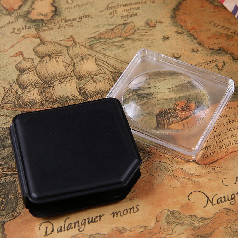 Handheld Magnifier 10X Portable Magnifying Glass 50MM Pull-out Pocket Magnifier Foldable Jewelry Loupe Square Reading Lupe