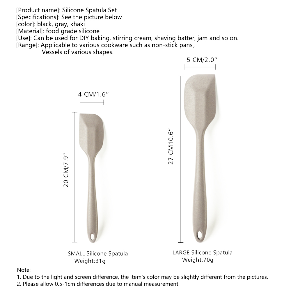 Juego de 2 espátulas flexibles de silicona de alimentaria para hornear, raspar y mezclar sin BPA, cocina antiadherente sin costuras y apta para lavavajillas