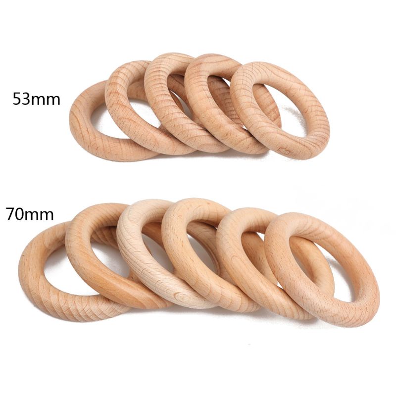 5Pcs Ambachten Diy Baby Bijtring Houten Ringen Ketting Armband Maken 53Mm/70Mm Axya