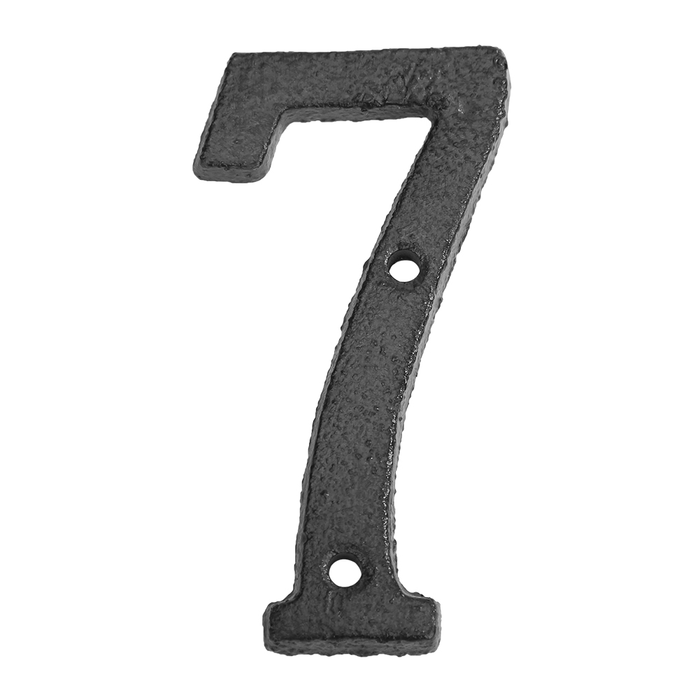 Cast Iron Numbers Doorplate Metal Digital House Sign Plaque DIY Cafe Wall Decor: Dark Khaki