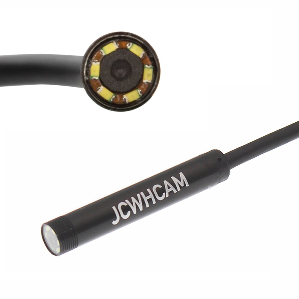JCWHCAM HD 2MP 6 LED 8mm Len 1M 5M Android USB Endoscope IP67 Waterproof Inspection Borescope Tube Camera OTG Android Phone 720P