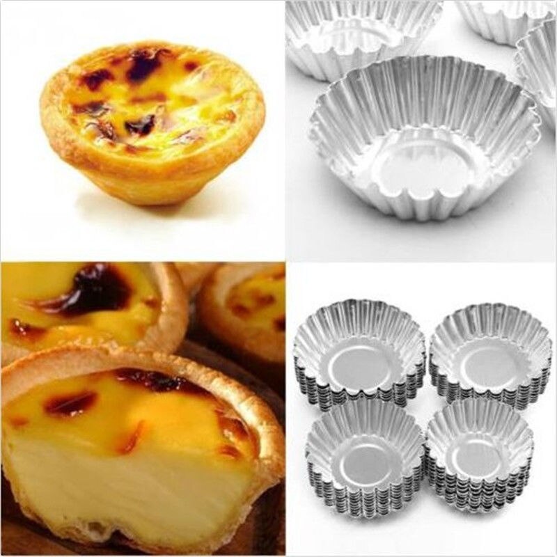 10 Pcs Cake Aluminium Taartvorm Bakken Tool Cupcake Ei Taart Fruit Taartvorm 4 Size Diameter Keuken Cake decoreren Gereedschappen