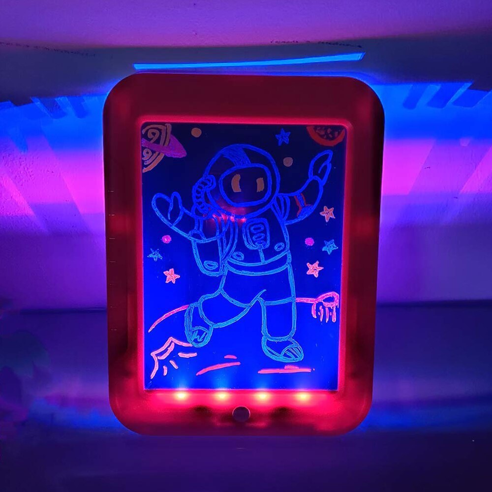 Art 3d Magic Drawing Board Tablet Led Writing Board Glowing Plastic Pad Educational Set Christmas for Kids