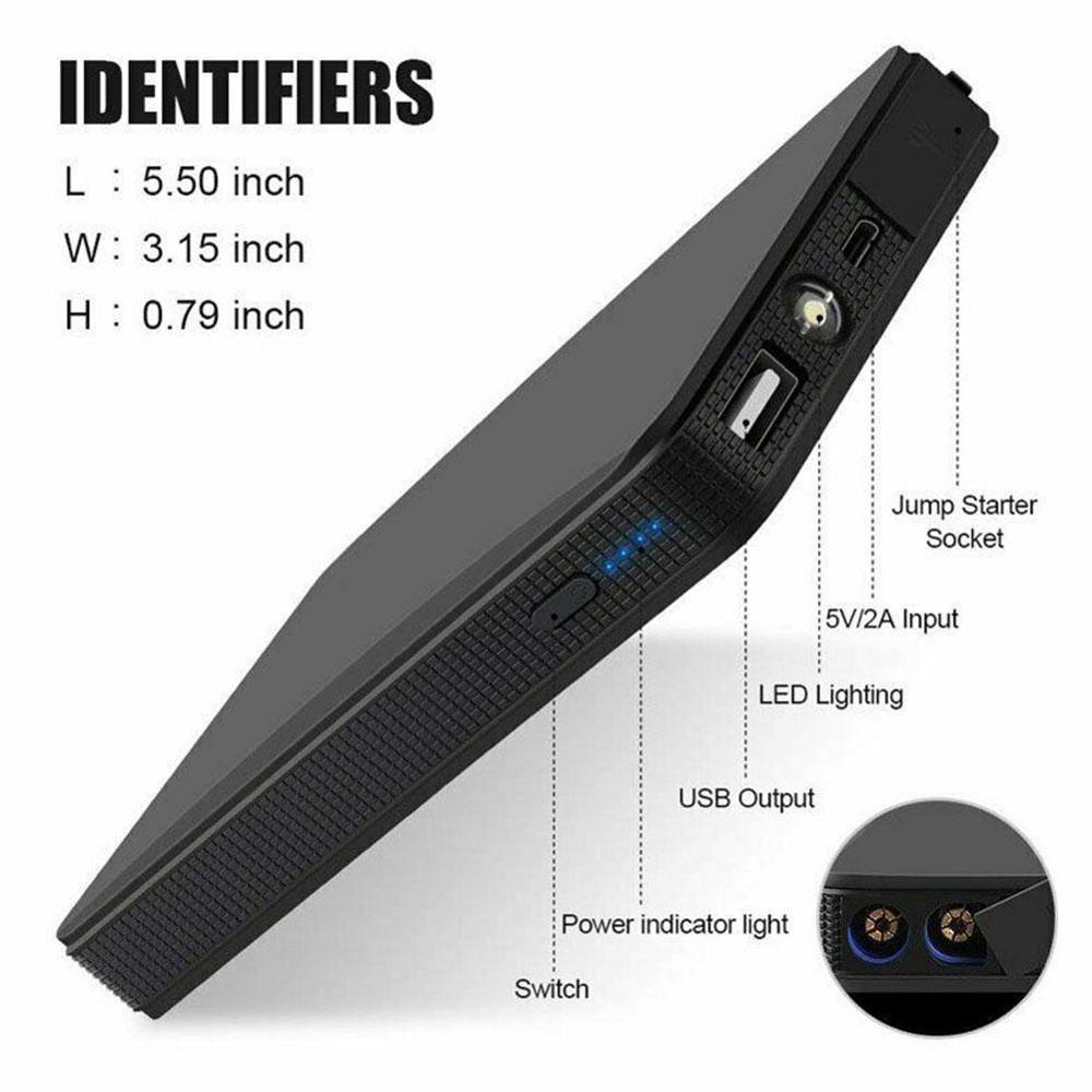 Portable Mini Slim 20000mAh Car Jump Starter Power Starter Car Engine Bank Charger Battery Charger 12V Booster Battery O9V6