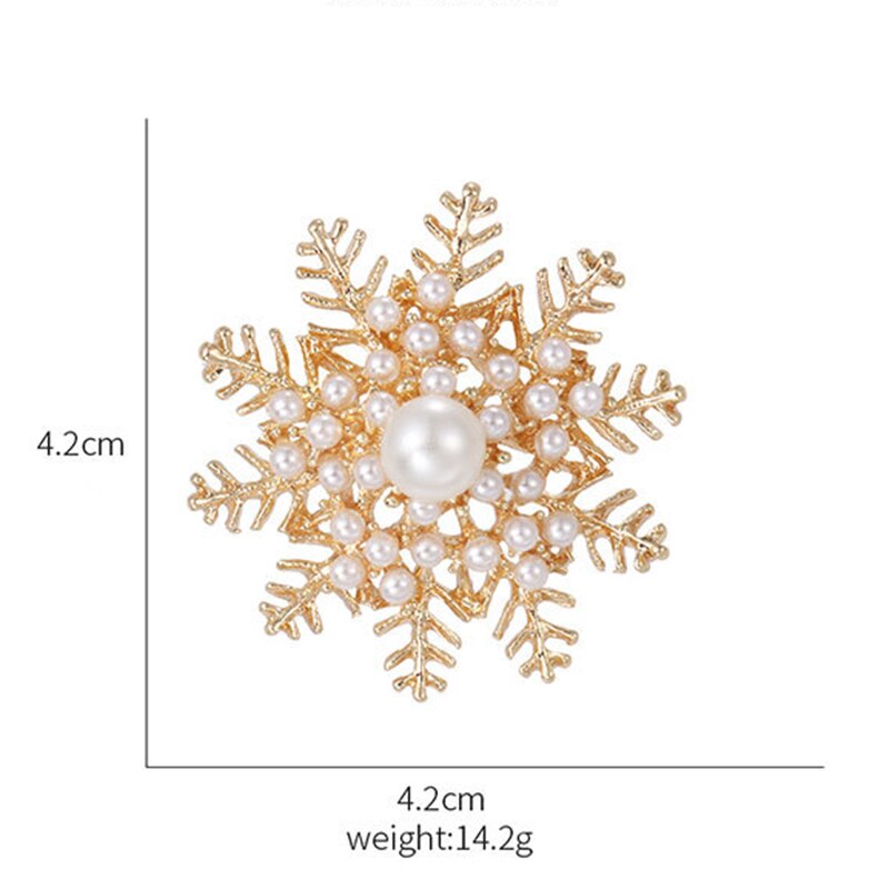 High-End Sneeuwvlok Badge Broche Mode Temperament Wilde Sneeuwvlok Parel Diamanten Broche Dames Kleding Accessoires Corsage