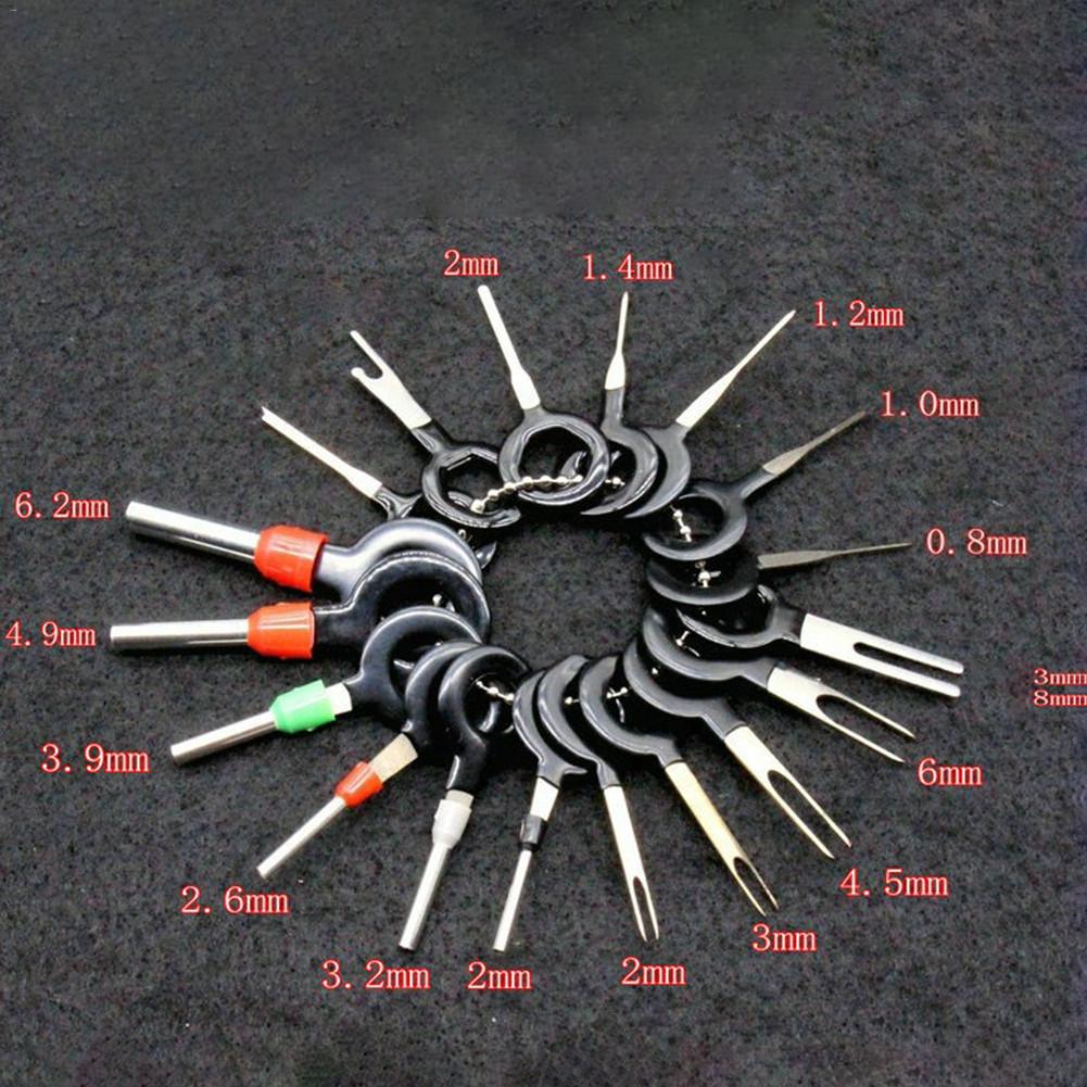 Extractor de terminales de acero inoxidable para coche, herramienta de extracción de cables, Conector de crimpado, Extractor de broche, Terminal 301, herramienta de extracción de 0,8-6,2mm, 29 Uds.