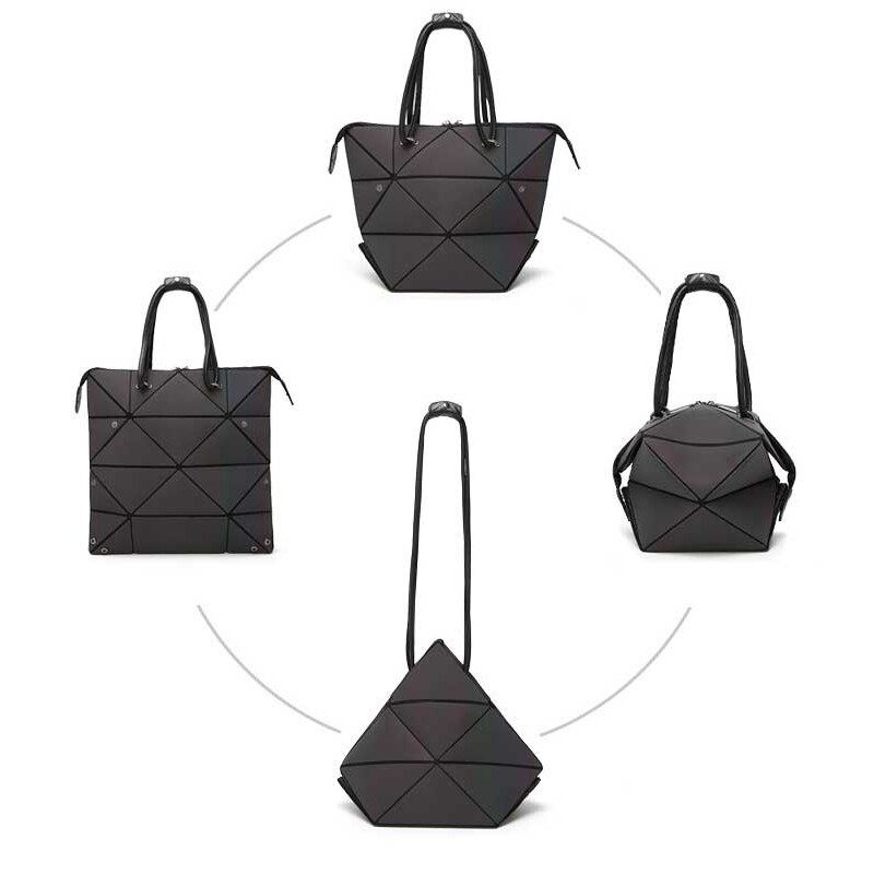 Conjunto luminoso de bolsos cruzados con formas geométricas para mujer, bandolera con cadena para mujer