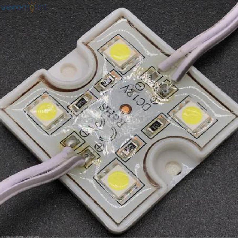20Pcs Super Heldere 5054 Led Module String 4Leds Module Dc 12V 36Mm * 36Mm IP65 waterdicht Voor Teken Letters