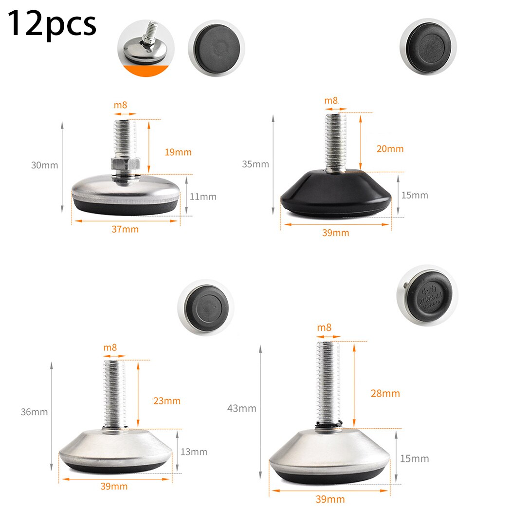 Round Levelling Machine Feet Set Accessory Adjustable Base Feet Foot Home