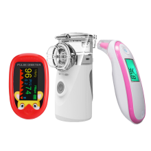 Oxímetro de dedo recargable para bebé, termómetro infrarrojo digital, Mini inhalador silencioso portátil, nebulizador