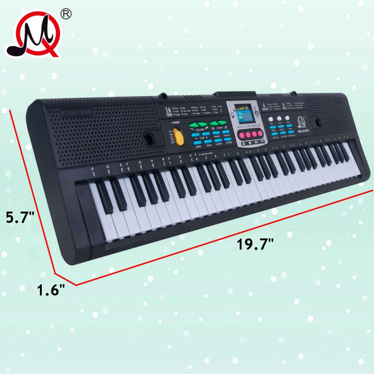 61-Key Digital Electric Piano Keyboard Portable Multi-Functional Keyboard with Microphone Music Keyboard Electric Keyboard