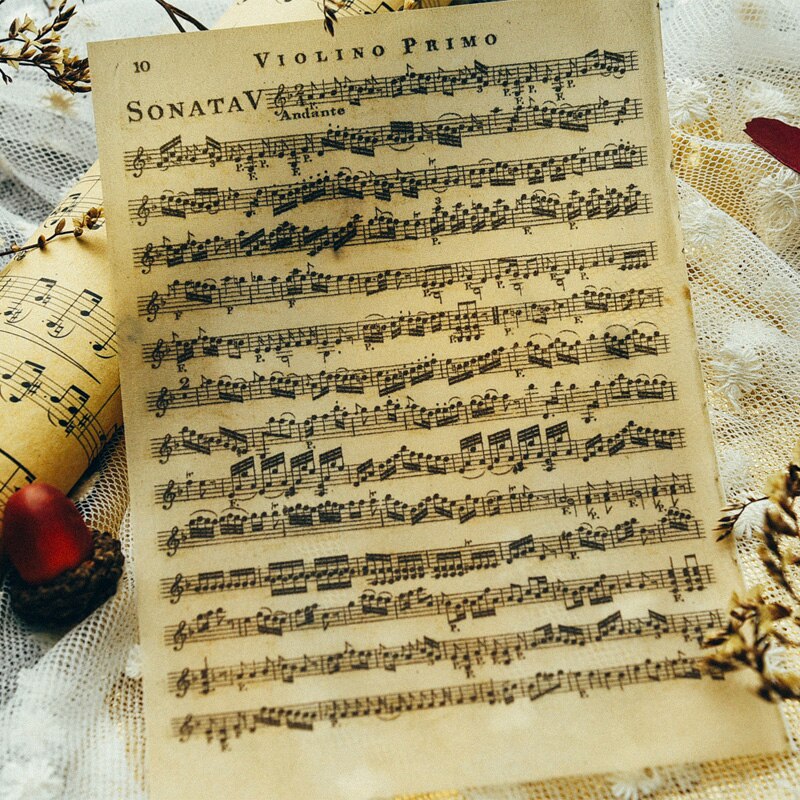 6Pcs Music Note Material Background Paper Junk Journal Diary Planner Scrapbooking Decorative DIY Craft Paper Photo