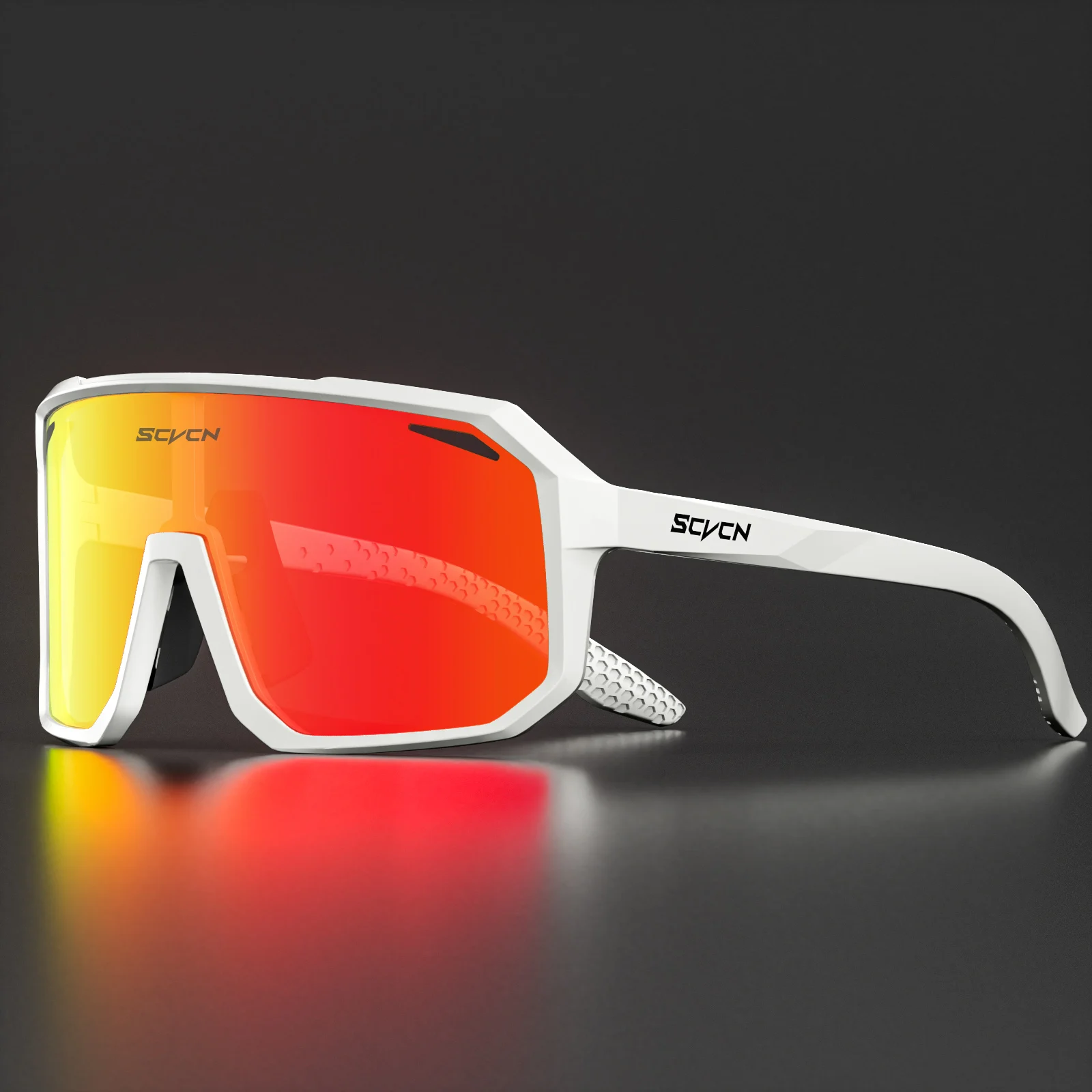 SCVCN-gafas fotocromáticas deportivas para hombre y mujer, lentes de sol para ciclismo con protección UV400, para exteriores, para ciclismo de montaña y senderismo: Beige