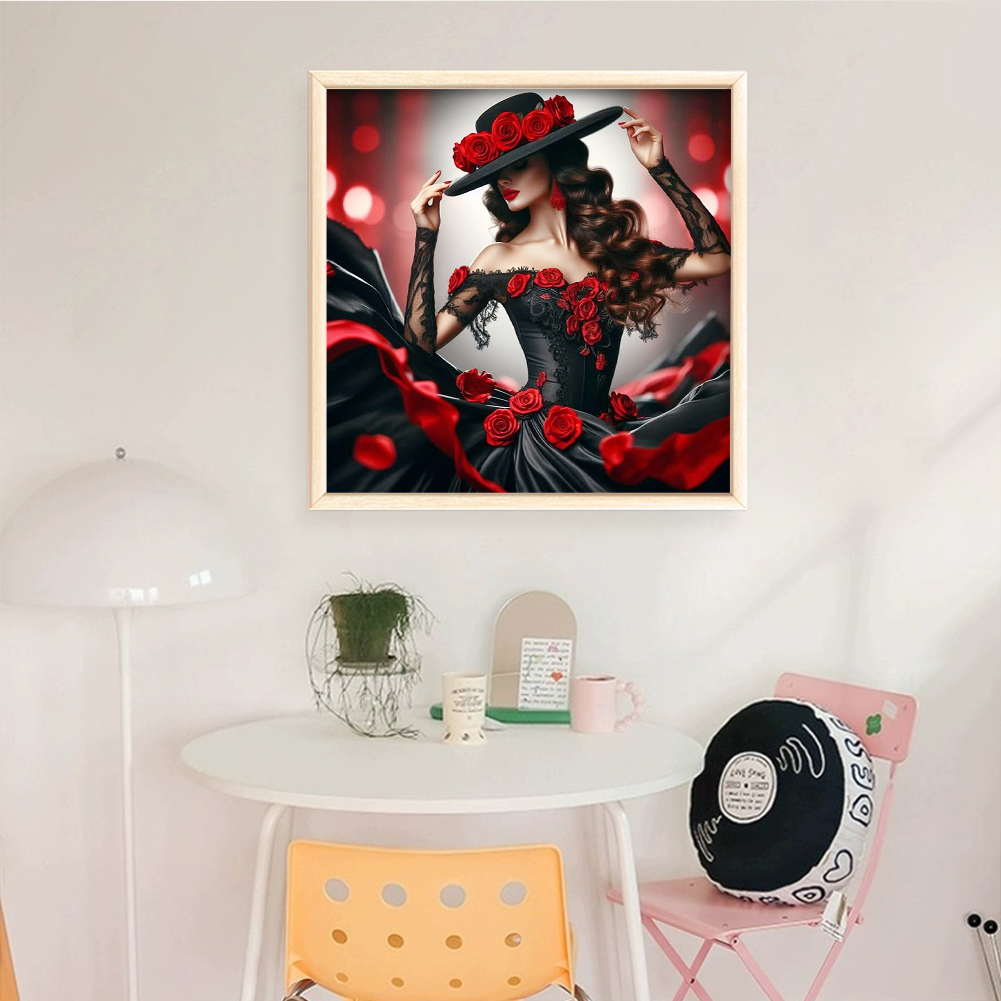 Täysi kirjonta ekopuuvillalanka 11ct painettu tyttöjen ristipistopakkaus taidetta