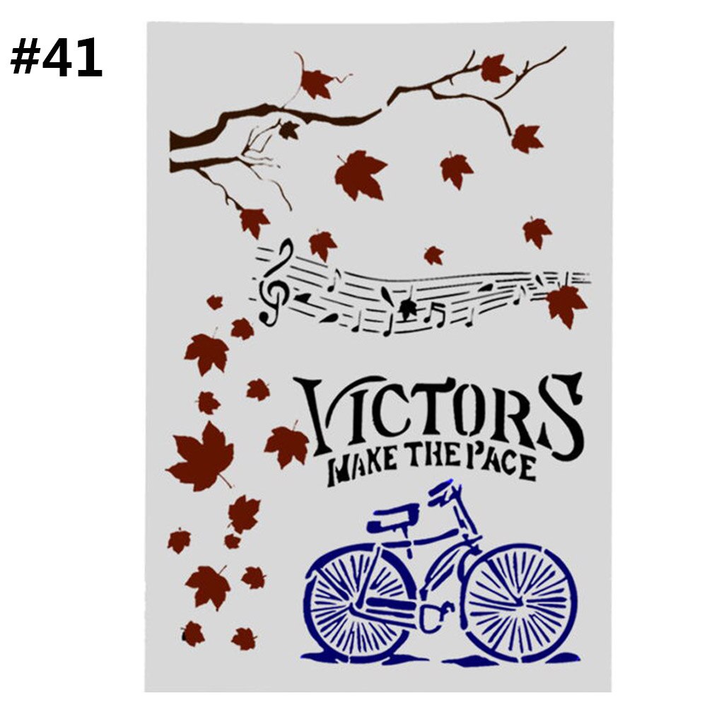 White Plastic Craft Layering Stencils Walls Painting Scrapbooking Stamp Album Decor Embossing Paper Card Template 21*29.5 cm: 41