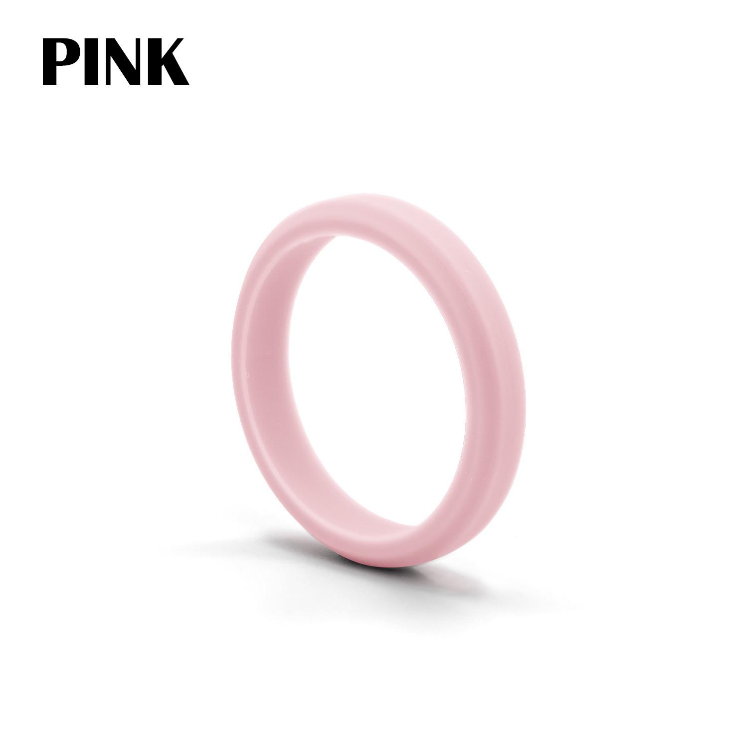 Anillo deportivo de silicona hipotenusa para mujer, 7 colores, bandas de goma para boda, anillos flexibles hipoalergénicos, 1 ud.: 9 / Blanco