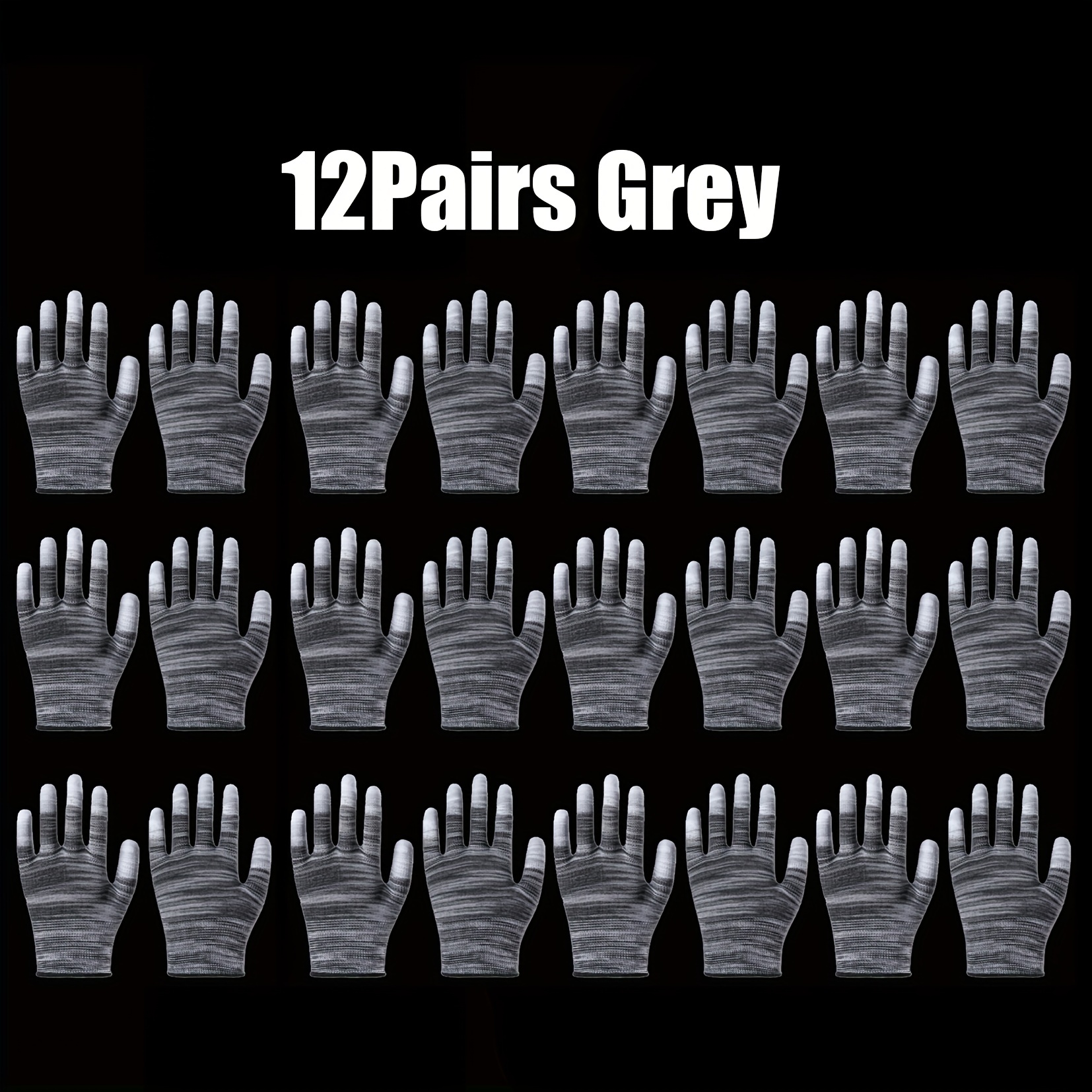 12 Paar bunte Gartenhandschuhe für Damen und Herren, beschichtete Fingerhandschuhe, PU-Nylon-Gartenhandschuhe, Outdoor-Schutzhandschuhe für die Arbeit: YELLOW