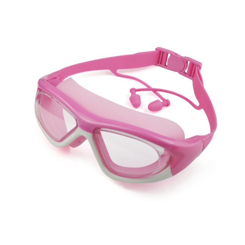 Grote Frame Anti Fog Zwembril Kids Professionals Hd Waterdichte Duikbril Apparatuur Kinderen Bril Voor Zwembad: Rose Red