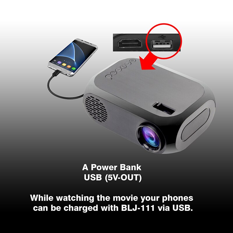 HD 1080P LED Projector Portable Mini Home Theater Cinema Lightweight USB AV HDMI PUO88