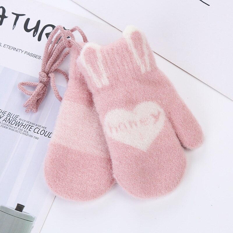 Balleenshiny Liebe Buchstaben Baby Kinder Handschuhe für 0-3Y Nette Baby Gestrickte Woolen Winter Warme Handschuhe für Junge Mädchen Kinder Fäustlinge: T3