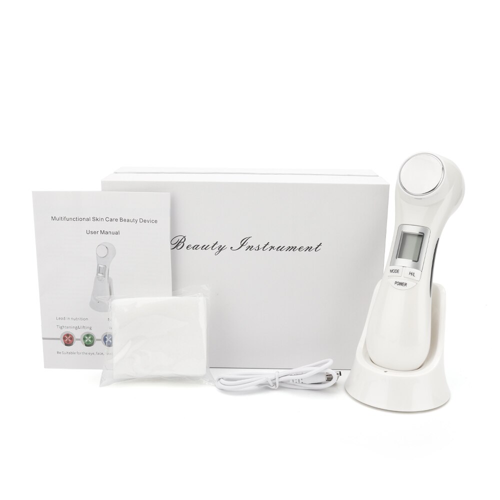 6 in 1 LED RF Photon Therapy Facial Skin Lifting Rejuvenation Vibration Device Machine EMS Ion Microcurrent Mesotherapy Massager