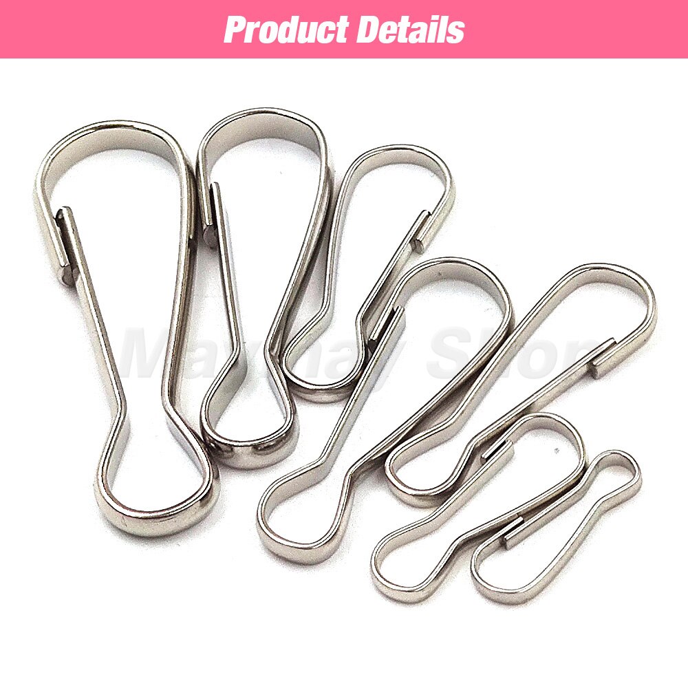 100Pcs Spring Clip Hooks Snap Buckle Metal For Purse Zipper Pull Lanyards Paracord Badge Keyring Keychain Accessory