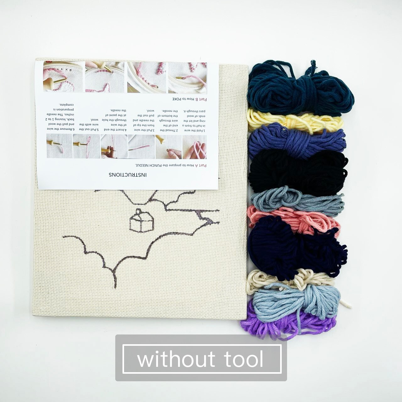 DIY Embroidery Set Cross Stitch Set Blue Background Girl Embroidery Suitable for Girls